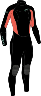 Женский гидрокостюм MDNS Pioneer Women 5/4/3 Steamer Black/Coral 2023