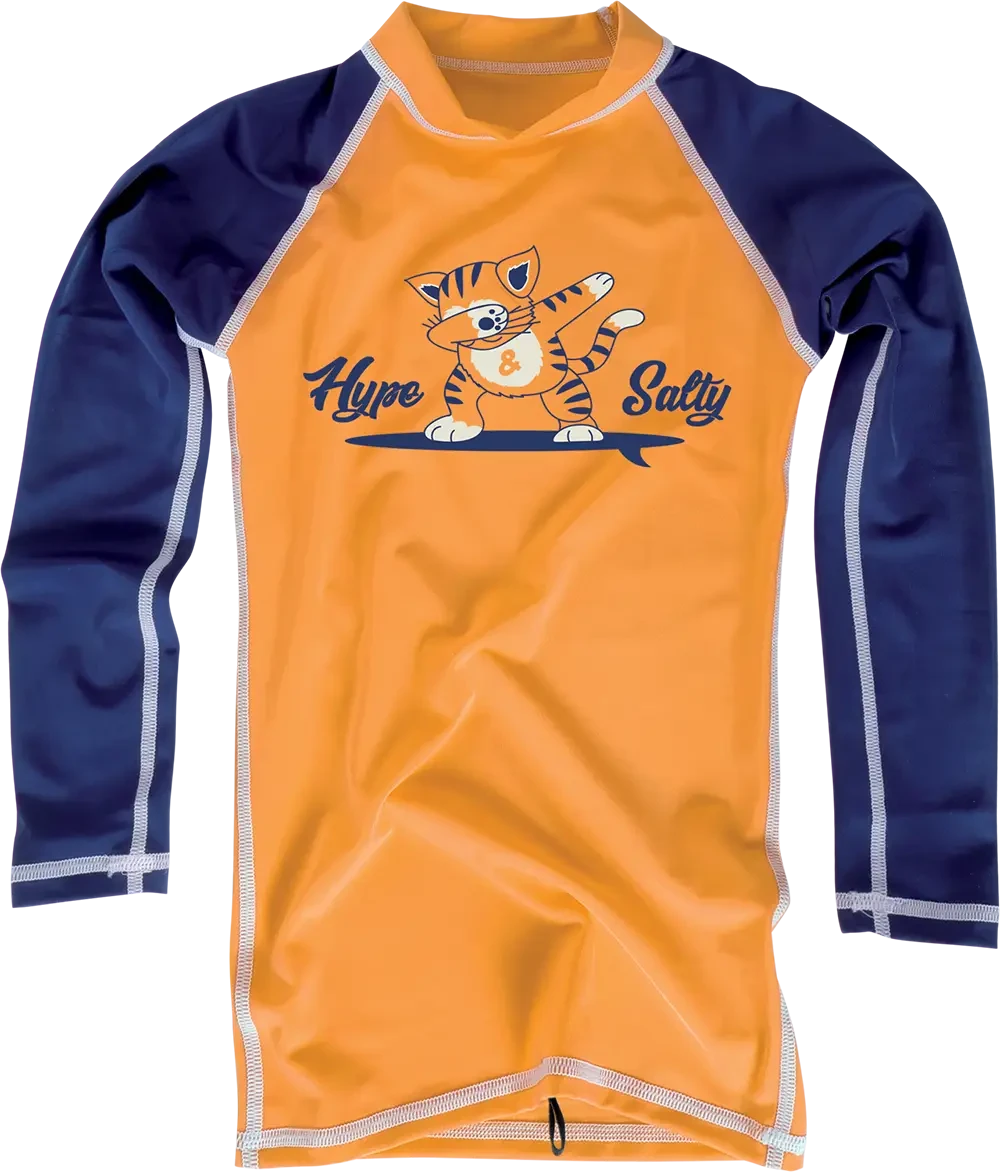 Лайкра детская MDNS Bicolor Design Rashvest Kid Ls Cat Orange/Navy 2023