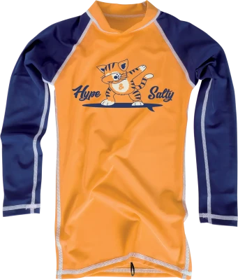 Лайкра детская MDNS Bicolor Design Rashvest Kid Ls Cat Orange/Navy 2023 6-Xs