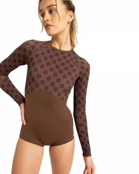 Лайкра для серфинга Roxy Pro Wave Onesie Chocolate Plum Polkabiscus Лайкра для серфинга Roxy Pro Wave Onesie Chocolate Plum Polkabiscus
