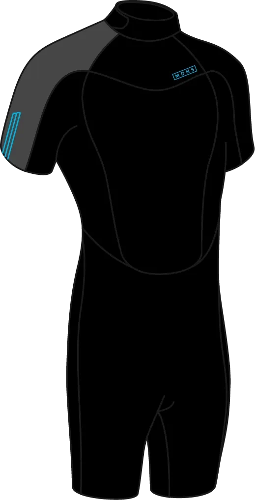 Гидрокостюм мужской MDNS Pioneer Men 2/2 Shorty Black/Cyan