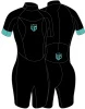 Wave Power Women 2/2 Shorty Black/Seafoam Xs
