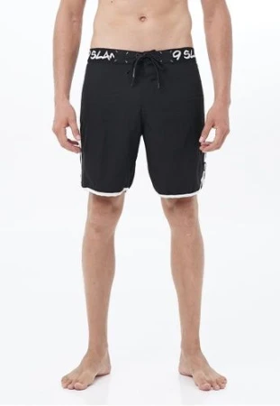Бордшорты для серфинга 69Slam Black White Plain Stretch 2020