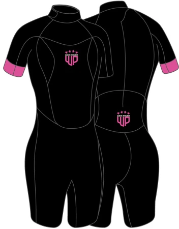 Гидрокостюм детский Wave Power Girl 2/2 Shorty Black/Fluro Pink 2023 8-S