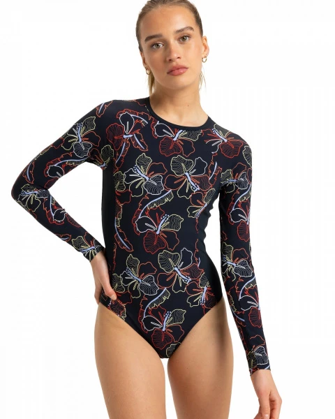 Лайкра для серфинга Roxy Active LS One Piece Night Tropical