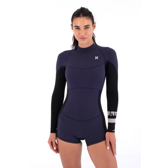 Гидрокостюм Hurley Air 2mm Shorty Springsuit Texture Women Bzip Total Eclipse