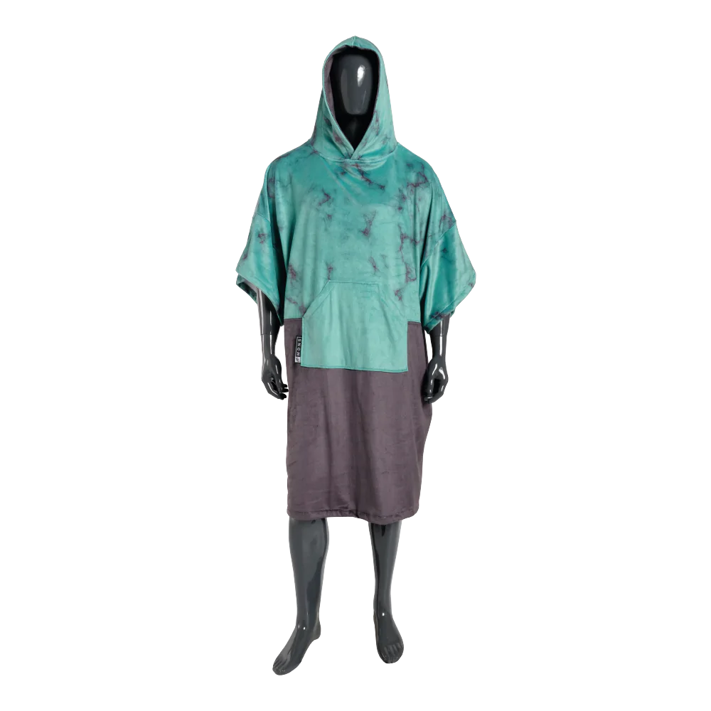MDNS Plush Poncho Adult Uno Teal Marble