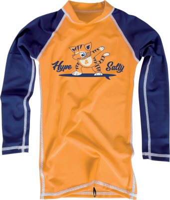 Лайкра детская MDNS Bicolor Design Rashvest Kid Ls Cat Orange/Navy 2023 6-Xs