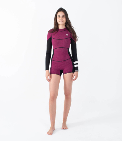 Гидрокостюм Hurley Air 2mm Shorty Springsuit Women Bzip Prune