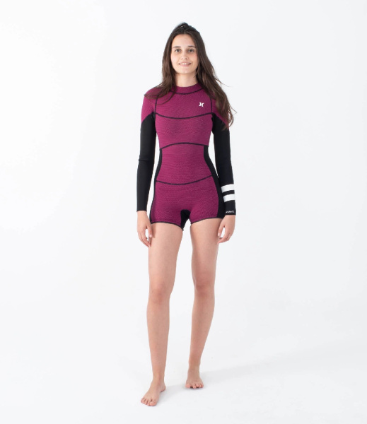 Гидрокостюм Hurley Air 2mm Shorty Springsuit Women Bzip Prune