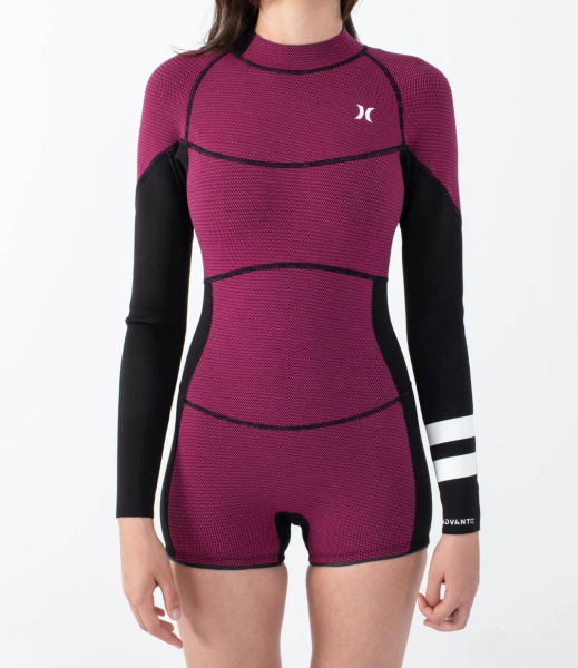 Гидрокостюм Hurley Air 2mm Shorty Springsuit Women Bzip Prune