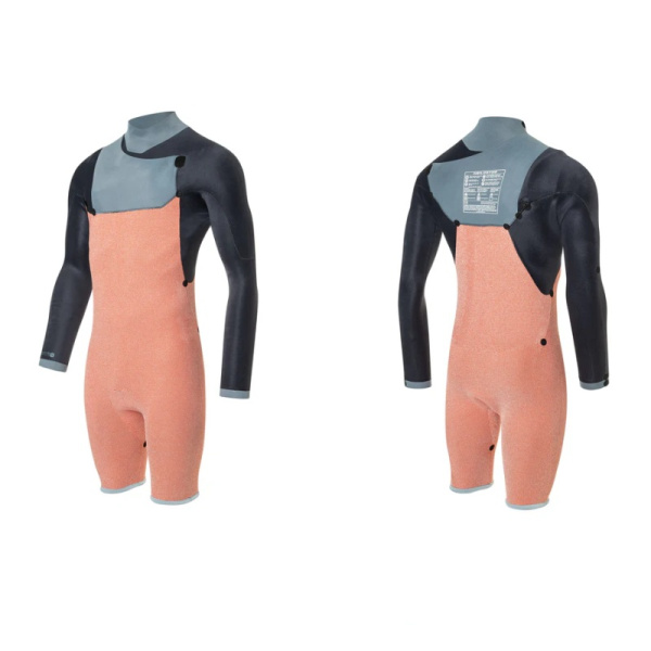 Гидрокостюм NeilPryde Wizard 3/2 Shorty L/S GBS FZ Light Grey-Blue