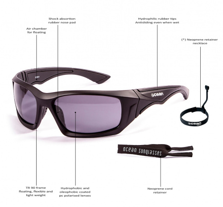 Солнцезащитные очки  Ocean Glasses Antigua Shiny Black+Smoke 2021