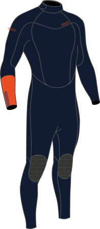 Гидрокостюм детский MDNS Pioneer Boy 5/4/3 Steamer Navy/Orange 2023
