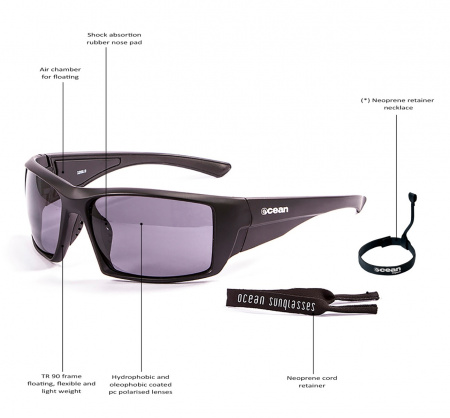 Солнцезащитные очки  Ocean Glasses Aruba Matte Black+Blue Revo 2021