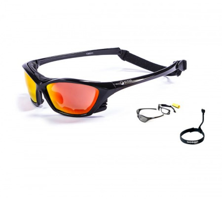 Солнцезащитные очки  Ocean Glasses Lake Garda Shiny Black+Red Revo 2021