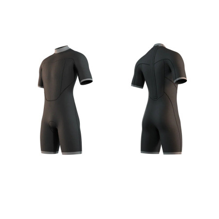 Гидрокостюм Mystic Brand Shorty 3/2mm Bzip Flatlock Black/Blue