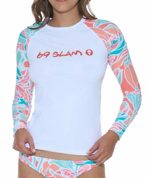 Лайкра женская 69Slam Ava Glass Tiger GTG L/S Rash Vest GRLGTG-WH