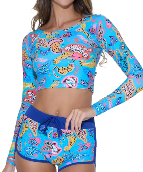 Лайкра 69Slam Riana Uv Protected Cropped Rash Vest Stay Wild