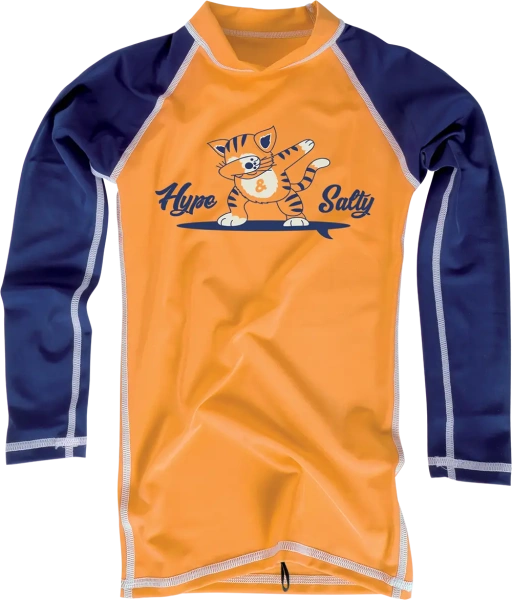 Лайкра детская MDNS Bicolor Design Rashvest Kid Ls Cat Orange/Navy 2023