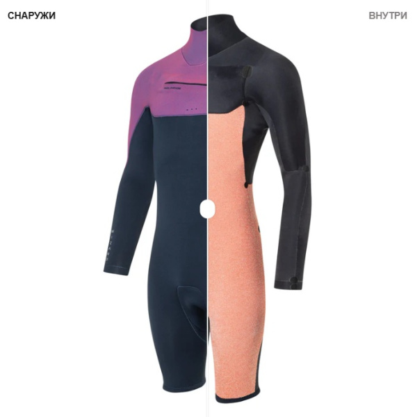 Гидрокостюм NeilPryde Wizard Prism 3/2 Shorty L/S GBS FZ Prism Pink/Navy