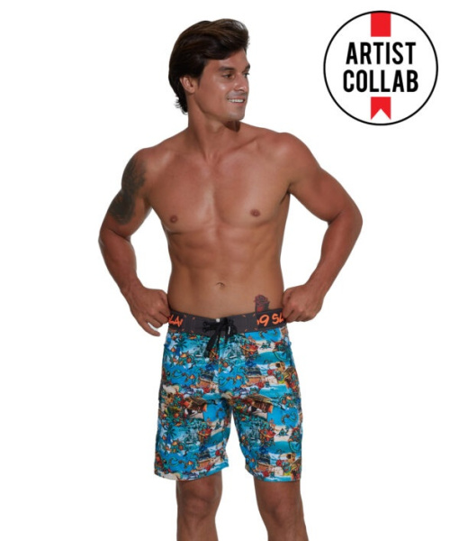Бордшорты 69Slam Manu Beach Burger Long Length Boardshort 