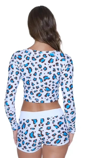 Лайкра 69Slam Riana Uv Protected Cropped Rash Vest Leopard