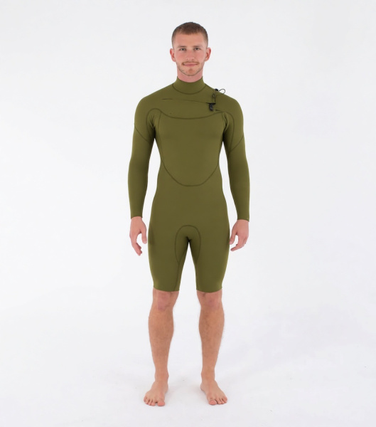 Гидрокостюм Hurley 2/2 mm Springsuit Fzip Shaded Olive