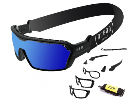 Солнцезащитные очки Солнцезащитные очки  Ocean Glasses Chameleon Matte Black+Blue Revo 2021