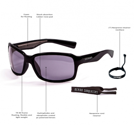 Солнцезащитные очки  Ocean Glasses Venezia Shiny Black+Smoke 2021
