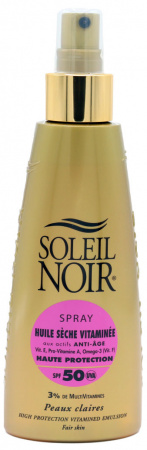 Soleil Noir Huile Sèche Vitaminee SPF50 сухое спрей-масло 150 мл.