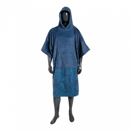 MDNS Plush Poncho Adult Uno Navy Swirl